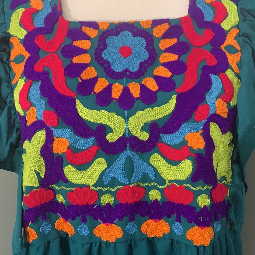 Embroidered Egyptian Sleeveless Dress size S Hand Made - Picture 4 of 10